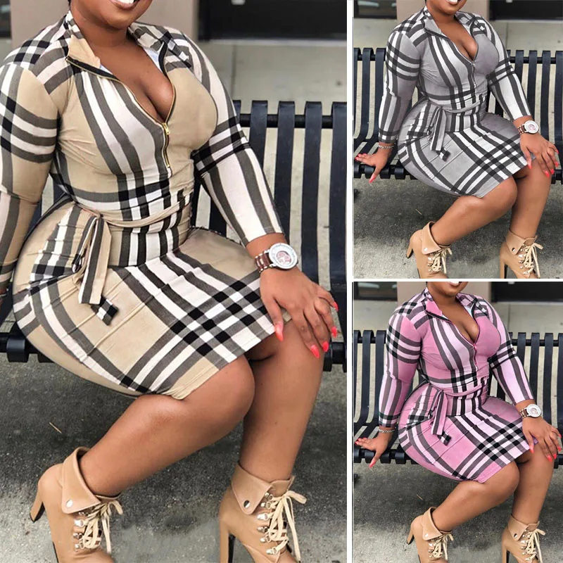 2021 Summer Autumn Woman Dresses New Plus Size Women's Fashion Zipper Office Ladies Slim Waist Bag Hip Plaid Plus Size Dress
2021 Summer Autumn Woman Dresses New Plus Size Women's Fashion Zipper Office Ladies Slim Waist Bag Hip Plaid Plus Size Dress