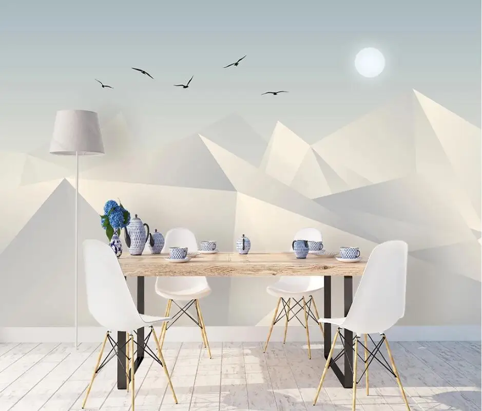 Современные Геометрические обои AINYOOUSEM с изображением горы лунного света птицы, обои, 3d обои, наклейки 
Современные Геометрические обои AINYOOUSEM с изображением горы лунного света птицы, обои, 3d обои, наклейки