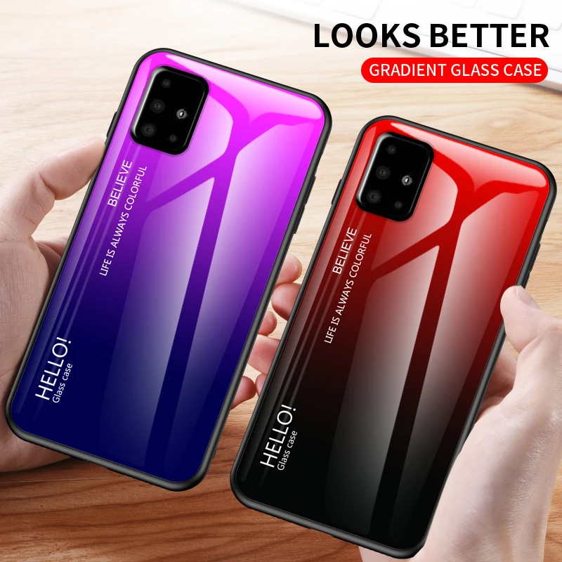 Чехол для Samsung Galaxy A51 закаленное стекло роскошный мягкий силиконовый чехол с