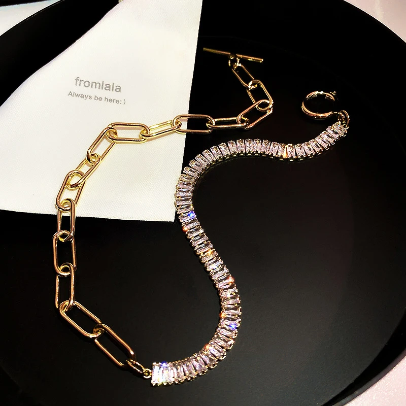 Elegant Clavicle Gold Chain Zircon Crystal Choker Necklaces for Women Geometric Rhinestone Necklaces Statement Jewelry Gifts
Elegant Clavicle Gold Chain Zircon Crystal Choker Necklaces for Women Geometric Rhinestone Necklaces Statement Jewelry Gifts