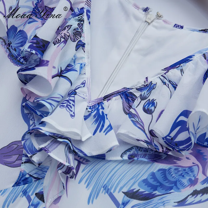 MoaaYina Fashion Designer Female dress Summer Women's Dress V-neck Ruffles Camellia Floral-Print Vacation Dresses
MoaaYina Fashion Designer Female dress Summer Women's Dress V-neck Ruffles Camellia Floral-Print Vacation Dresses