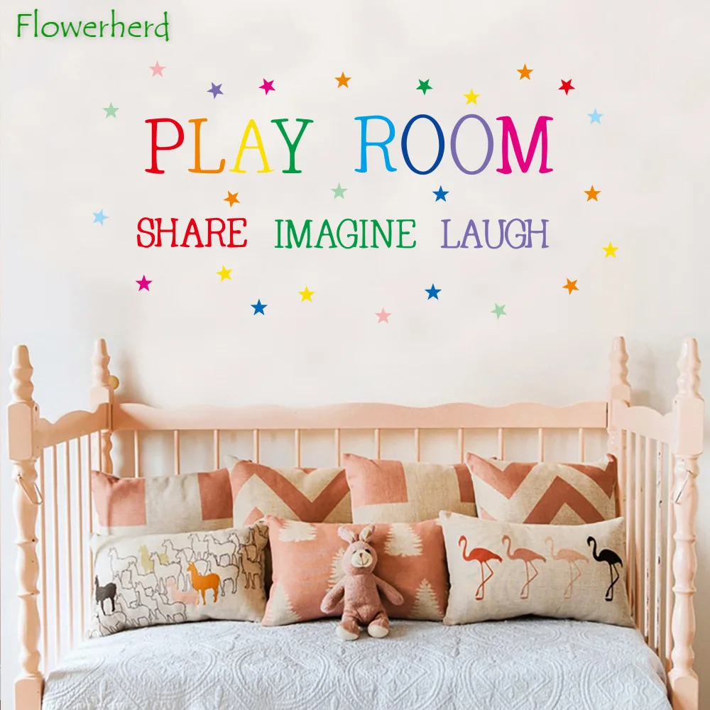 Colorful English Letter Wall Stickers Share Imagine Laugh Play Room Bedroom Living Room Decor Background Wall Decoration
Colorful English Letter Wall Stickers Share Imagine Laugh Play Room Bedroom Living Room Decor Background Wall Decoration