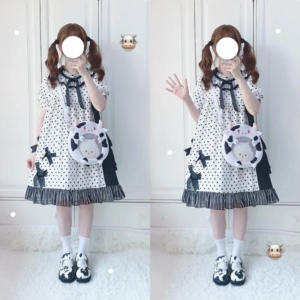 Original Kawaii Lolita Cute Cow Pattern Plush Dolls Shoulder Bag Soft Girl Transparent itabag Messenger Bag Fashion Phone bag
Original Kawaii Lolita Cute Cow Pattern Plush Dolls Shoulder Bag Soft Girl Transparent itabag Messenger Bag Fashion Phone bag