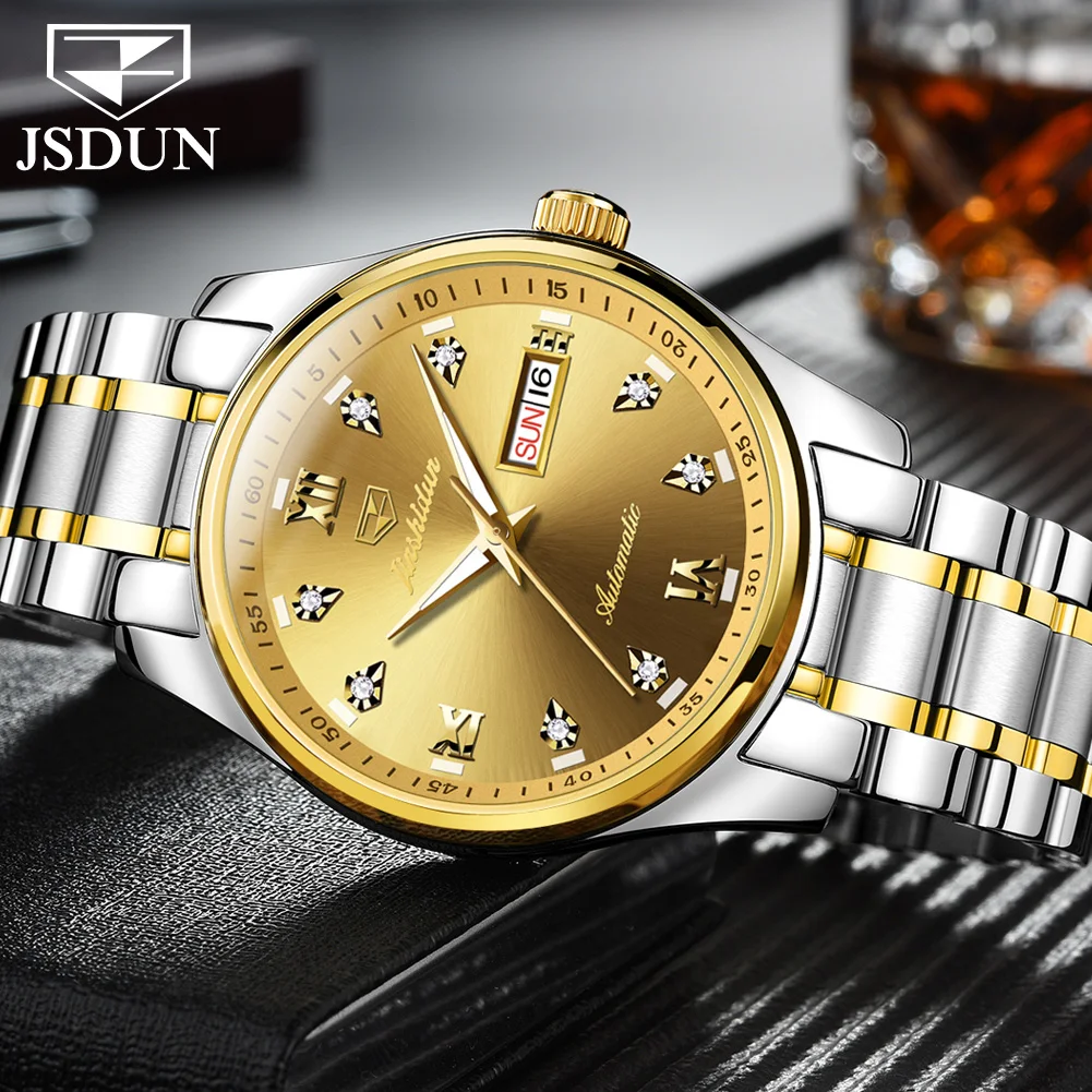 JSDUN Fashion New Men's Watch Luxury Brand Waterproof Top Mechanical Watch Men's Casual Stainless Steel Business Date Watch 8763
JSDUN Fashion New Men's Watch Luxury Brand Waterproof Top Mechanical Watch Men's Casual Stainless Steel Business Date Watch 8763