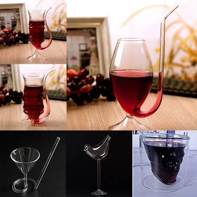 Transparent Wine Glasses Heat Resistant Glass Cup Juice Milk Cup With Drinking Tube Straw Vampire-Goblet Wine Cup Bar Drinkware
Transparent Wine Glasses Heat Resistant Glass Cup Juice Milk Cup With Drinking Tube Straw Vampire-Goblet Wine Cup Bar Drinkware