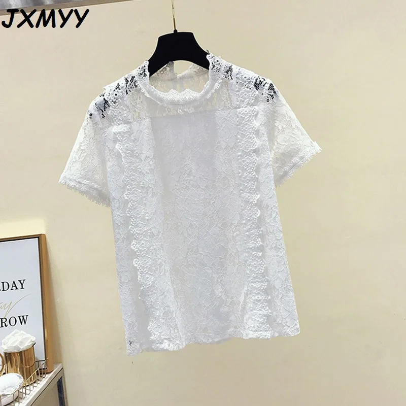 Lace top women's short-sleeved new fashion all-match chiffon bottoming shirt European and American style hollow T-shirt women
Lace top women's short-sleeved new fashion all-match chiffon bottoming shirt European and American style hollow T-shirt women