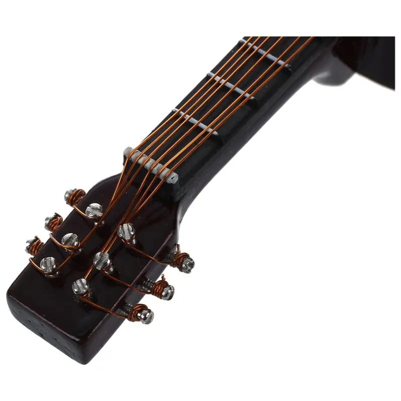 1:12 Dollhouse Miniature Music Instrument Acoustic Guitar Yellow and Brown red