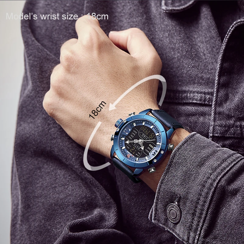 NAVIFORCE Luxury Brand Military Watch Men Sport Leather Strap Wristwatch Mens Waterproof Digital Quartz Clock Relogio Masculino
NAVIFORCE Luxury Brand Military Watch Men Sport Leather Strap Wristwatch Mens Waterproof Digital Quartz Clock Relogio Masculino