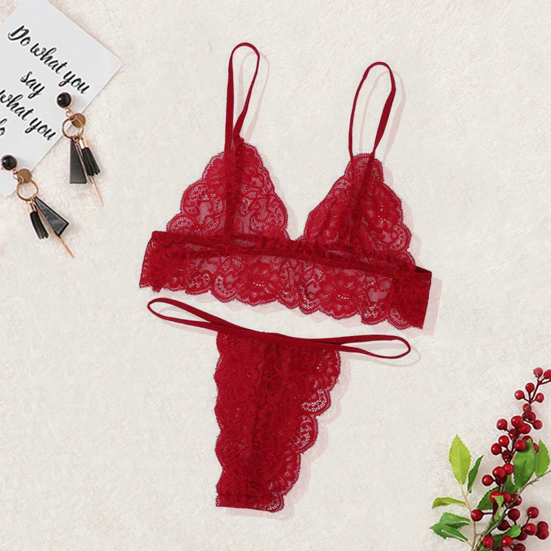 Sexy Lingerie Set Women Transparent See Through Lace Bra Set Floral Red G-String Underwear Set Nightwear Bra And Panty Sets
Sexy Lingerie Set Women Transparent See Through Lace Bra Set Floral Red G-String Underwear Set Nightwear Bra And Panty Sets
