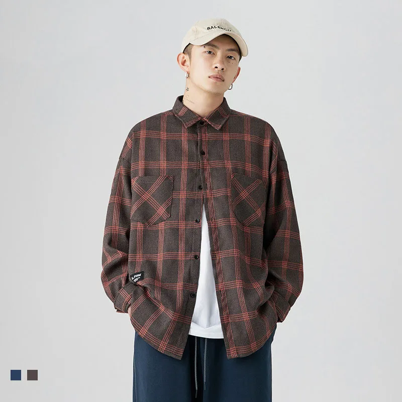 Plaid Shirt Men Long Sleeve Vintage Green Harajuku Male Clothes Women Brown Blouse Oversize Korean Branded Cardigan Wholesale
Plaid Shirt Men Long Sleeve Vintage Green Harajuku Male Clothes Women Brown Blouse Oversize Korean Branded Cardigan Wholesale