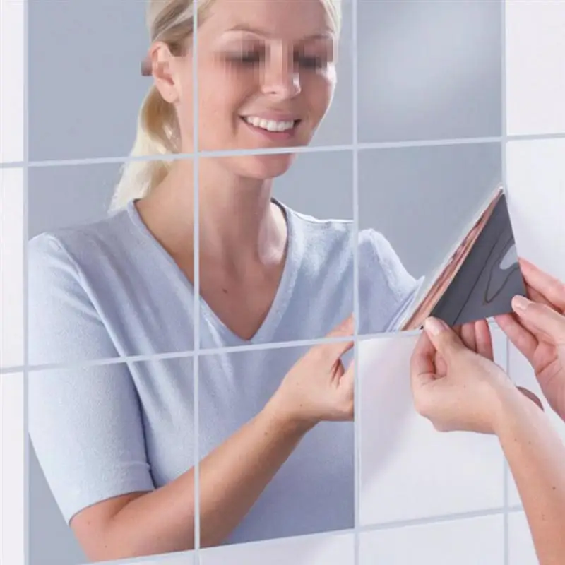 16pcs Mirror Wall Sticker Square Self-adhesive Acrylic Mirror Tiles Stickers For Bedroom Bathroom Home Decor Mural 15x15cm
16pcs Mirror Wall Sticker Square Self-adhesive Acrylic Mirror Tiles Stickers For Bedroom Bathroom Home Decor Mural 15x15cm