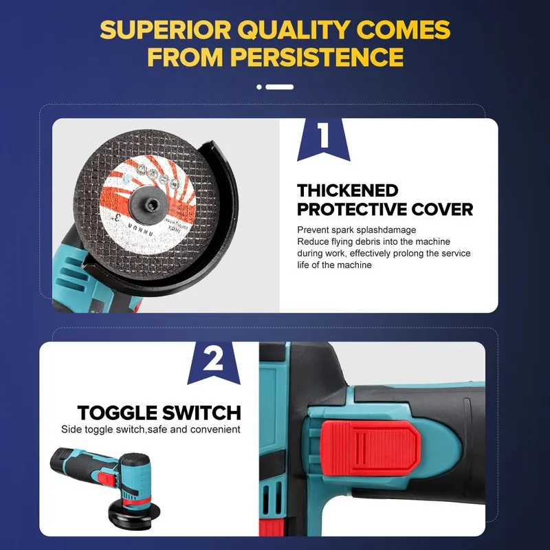 12V 500W Lithium Electric Angle Grinder Mini Brushless Angle Grinder Polishing Machine Diamond Cutting Power Tool Mini Grinder
12V 500W Lithium Electric Angle Grinder Mini Brushless Angle Grinder Polishing Machine Diamond Cutting Power Tool Mini Grinder