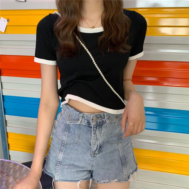 2020 Cotton Fresh Sweet Simple Regular Summer College Wind Patchwork Loose Cotton Short Sleeve Female T-shirts
2020 Cotton Fresh Sweet Simple Regular Summer College Wind Patchwork Loose Cotton Short Sleeve Female T-shirts