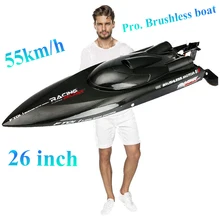 Feilun FT011 FT012 Large RC Speed Boat 2.4G 4WD 55KM/H Remote Control Brushless Watercraft for Hobby Adult 25.5Inches