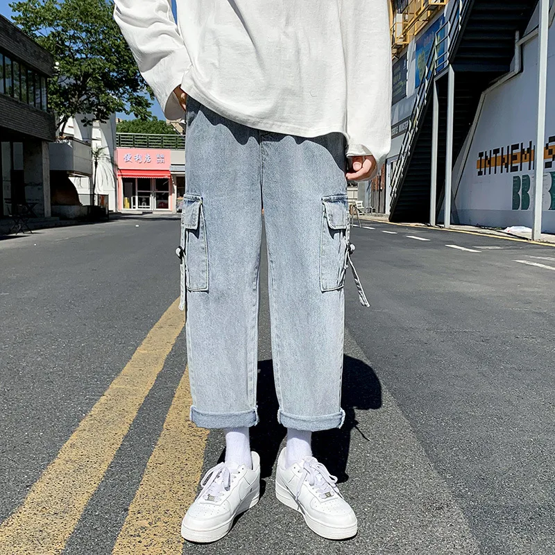 Men's jeans big pocket Korean And Japanese Ins Loose Straight Wide-Leg Pants 2021 Spring And Summer New Cropped Pants
Men's jeans big pocket Korean And Japanese Ins Loose Straight Wide-Leg Pants 2021 Spring And Summer New Cropped Pants