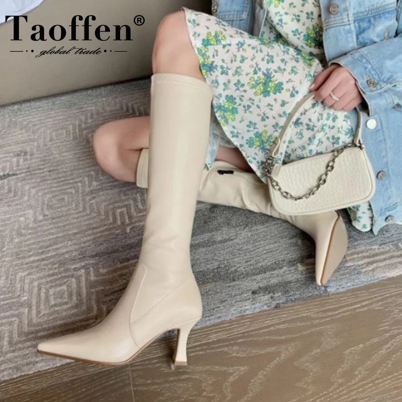 Taoffen Size 33-40 Women High Heel Boots Real Leather Strange Heel Long Boots Women Fashion Sexy Winter Shoes Ladies Footwear
Taoffen Size 33-40 Women High Heel Boots Real Leather Strange Heel Long Boots Women Fashion Sexy Winter Shoes Ladies Footwear
