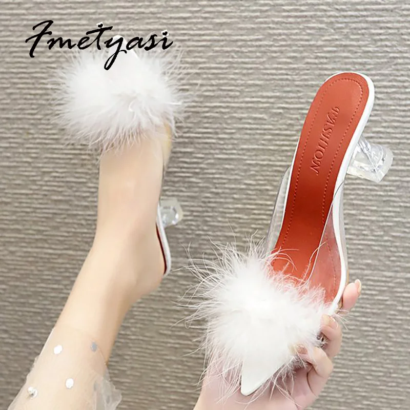 Woman Pumps Crystal Heel Pointed Toe Slingbacks 2021 Summer Party Hollow Flock Thin Transparent Heels Sandals Rubber Soft
Woman Pumps Crystal Heel Pointed Toe Slingbacks 2021 Summer Party Hollow Flock Thin Transparent Heels Sandals Rubber Soft
