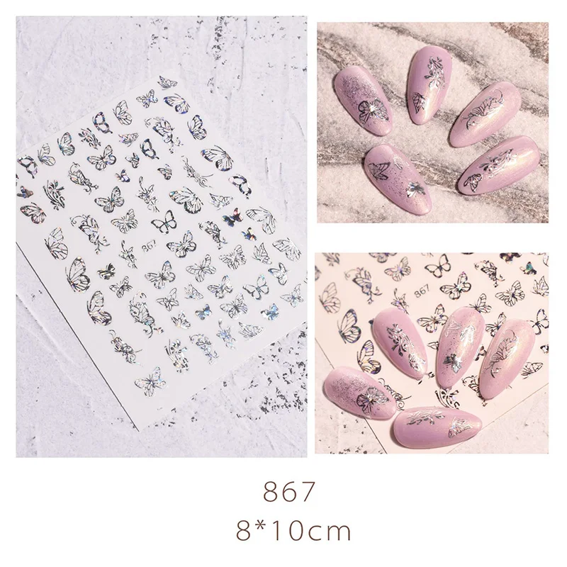 3D Butterfly Nail Art Stickers Golden Silver Nail Transfer Decal Self Adhesive Foils Nail Decals DIY Nail Art Decoration
3D Butterfly Nail Art Stickers Golden Silver Nail Transfer Decal Self Adhesive Foils Nail Decals DIY Nail Art Decoration