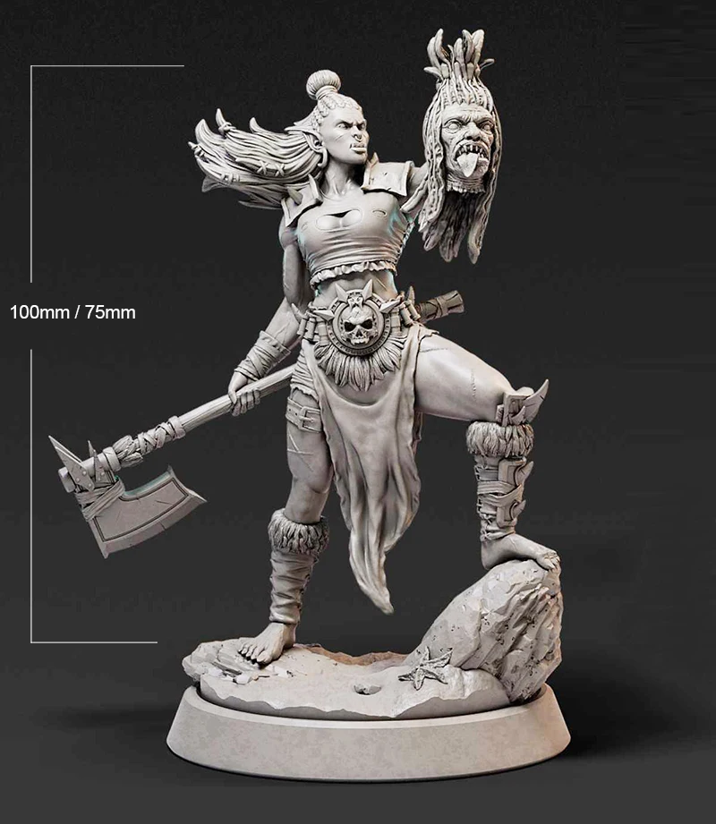 1/24 75mm 1/18 100mm Resin Model Kits Orc Female Fighter Warrior Figure Unpainted No Color RW-035
1/24 75mm 1/18 100mm Resin Model Kits Orc Female Fighter Warrior Figure Unpainted No Color RW-035