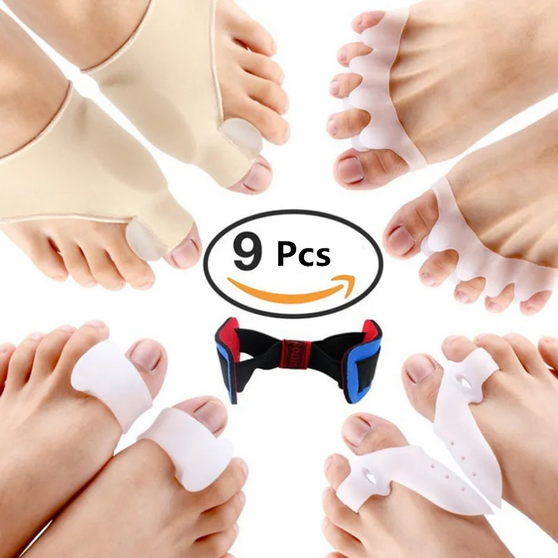 9pcs/sets Forefoot Pad Hallux Valgus Correction Set Toe Care Separator Silicone Corrector Shoe accessories
9pcs/sets Forefoot Pad Hallux Valgus Correction Set Toe Care Separator Silicone Corrector Shoe accessories