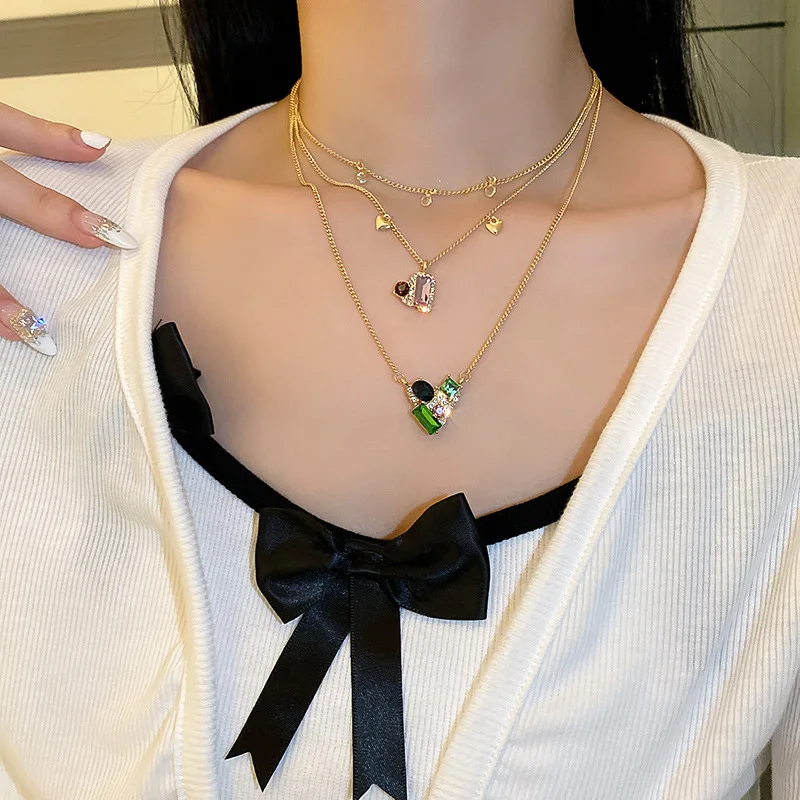 MENGJIQIAO Korean Elegant Colorful Heart Crystal Necklace For Women Ladies Fashion Multilayer Metal Chain Collares Jewelry
MENGJIQIAO Korean Elegant Colorful Heart Crystal Necklace For Women Ladies Fashion Multilayer Metal Chain Collares Jewelry