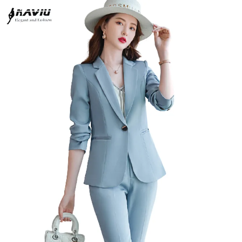 High End Fashion Women Suits 2021 New Tempermant Business Formal Slim Long Sleeve Blazer And Pants Office Ladies Work Wear
High End Fashion Women Suits 2021 New Tempermant Business Formal Slim Long Sleeve Blazer And Pants Office Ladies Work Wear