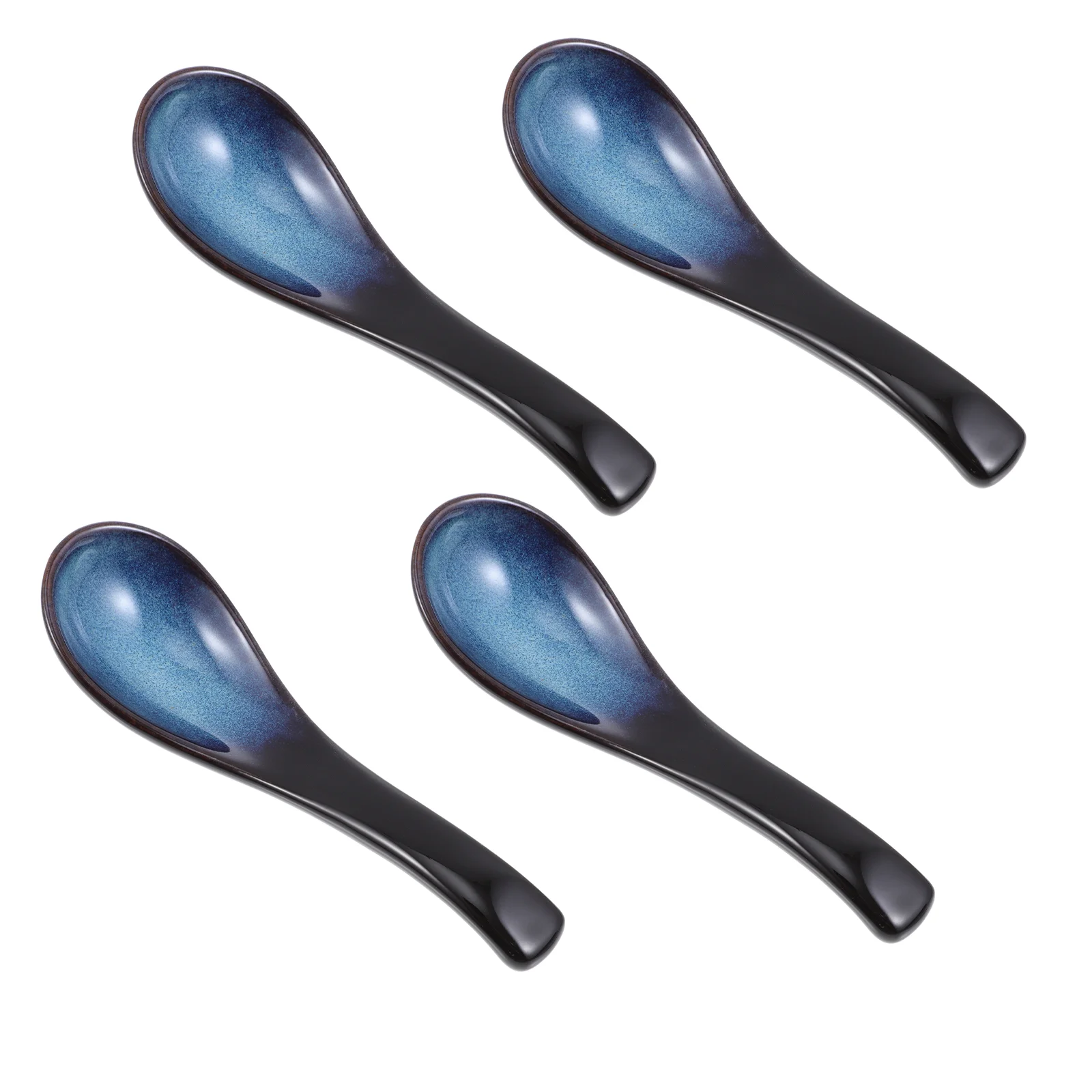 4 Pcs Japanese Retro Ceramic Spoons Rice Spoons Portable Spoons (Blue) 
4 Pcs Japanese Retro Ceramic Spoons Rice Spoons Portable Spoons (Blue)