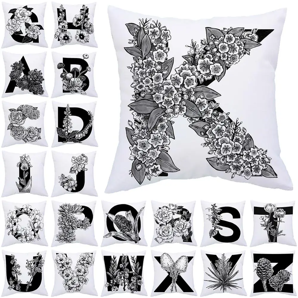 18 Inch Alphabet Polyester Cushion Cover Pillow Cover Cover Cushion Cover Black White Household Letter Decorative Pillow Cover
18 Inch Alphabet Polyester Cushion Cover Pillow Cover Cover Cushion Cover Black White Household Letter Decorative Pillow Cover