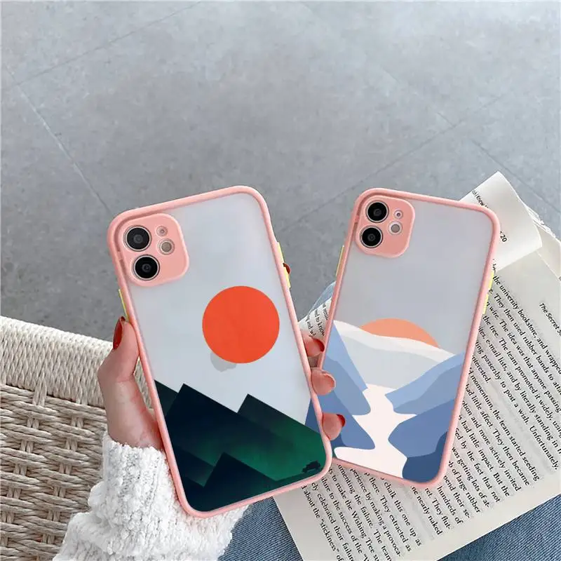Art painting Mountain sun print Phone Case Matte Transparent For iPhone 12 Mini 11 Pro XR XS Max 7 8 Plus
Art painting Mountain sun print Phone Case Matte Transparent For iPhone 12 Mini 11 Pro XR XS Max 7 8 Plus