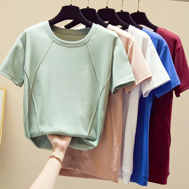 Summer Fashion Korean Loose Tops Solid Basic Cotton Tshirts Women Short Seleeve White T Shirt Tee Shirt Femme Ropa De Mujer
Summer Fashion Korean Loose Tops Solid Basic Cotton Tshirts Women Short Seleeve White T Shirt Tee Shirt Femme Ropa De Mujer