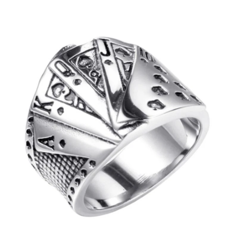 Playing Card Carved Pattern Stainless Steel Open Finger Rings Hiphop Rock Street Culture Fashion Trendy Man Jewelry Gift
Playing Card Carved Pattern Stainless Steel Open Finger Rings Hiphop Rock Street Culture Fashion Trendy Man Jewelry Gift