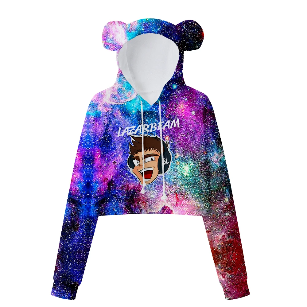 Kawaii LazarBeam манга модная уличная одежда Медведь Уши Толстовка сексуальный женский