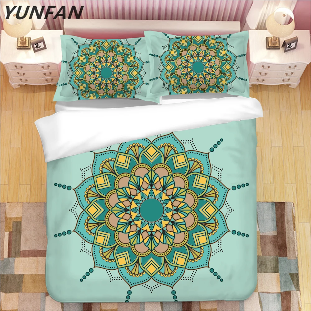 3D Mandala Bedding Set White green Duvet Cover With Pillowcases Flower twin queen king Bedclothes Bohemian 3-Piece Bedspreads 
3D Mandala Bedding Set White green Duvet Cover With Pillowcases Flower twin queen king Bedclothes Bohemian 3-Piece Bedspreads