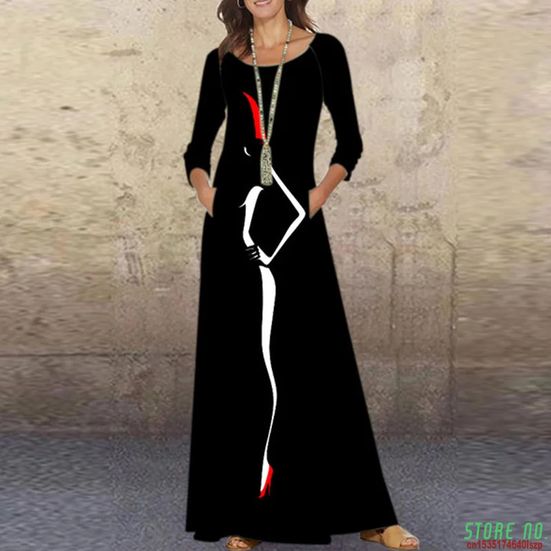 Elegant Women O Neck Abstract Print Long Dresses Ladies Long Sleeve Pocket Party Dresses Autumn Plus Size A-Line Dress Vestidos
Elegant Women O Neck Abstract Print Long Dresses Ladies Long Sleeve Pocket Party Dresses Autumn Plus Size A-Line Dress Vestidos