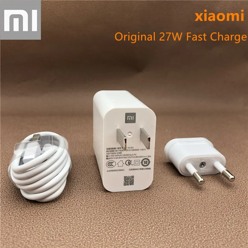 Оригинальное быстрое зарядное устройство Xiao mi 27 Вт usb адаптер type C кабель для 9 9T Pro