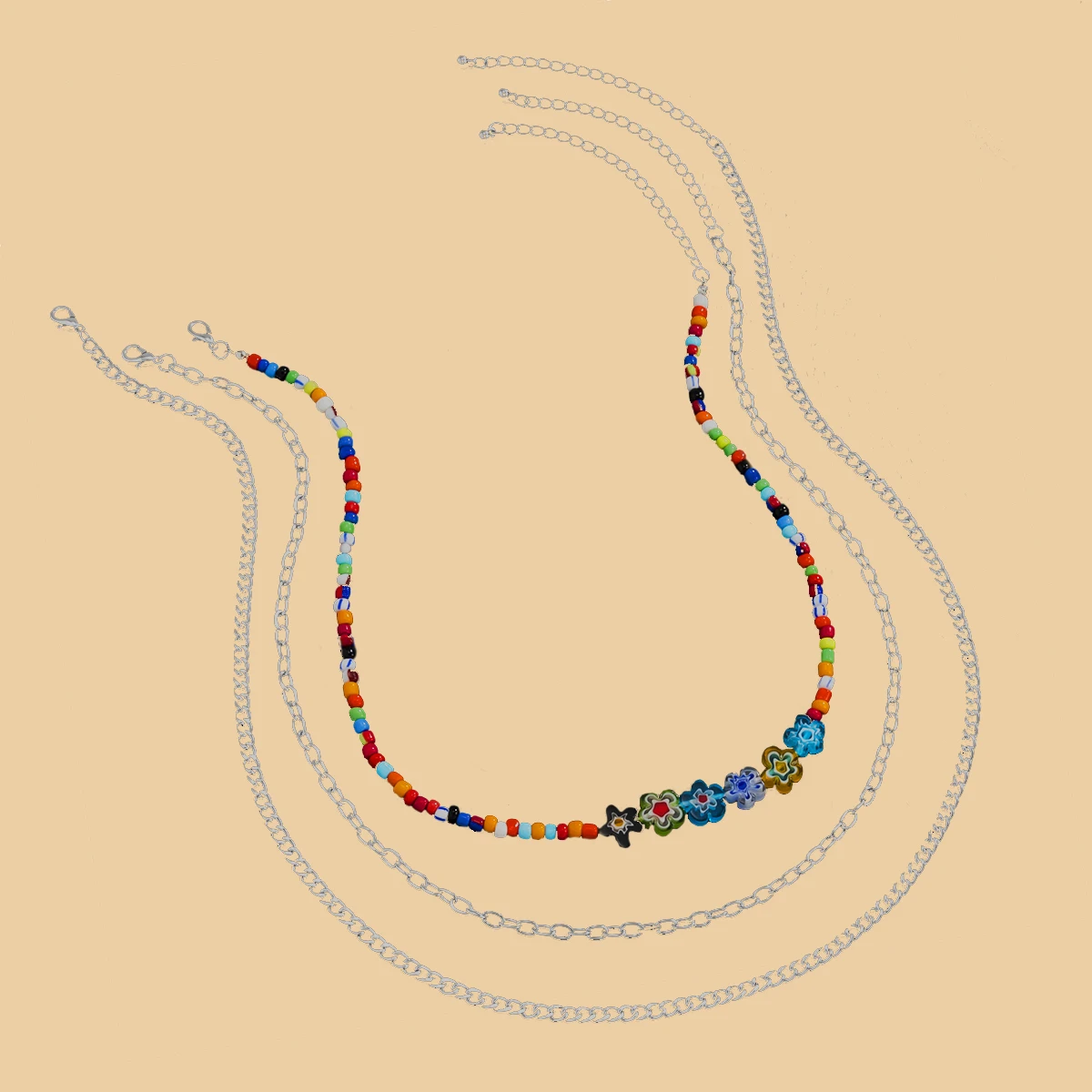 PuRui Y2K Rainbow Beads Flower Choker Necklace Men/Women Punk Layered Thick Chains Necklace Set on The Neck 2021 Fashion Jewelry
PuRui Y2K Rainbow Beads Flower Choker Necklace Men/Women Punk Layered Thick Chains Necklace Set on The Neck 2021 Fashion Jewelry