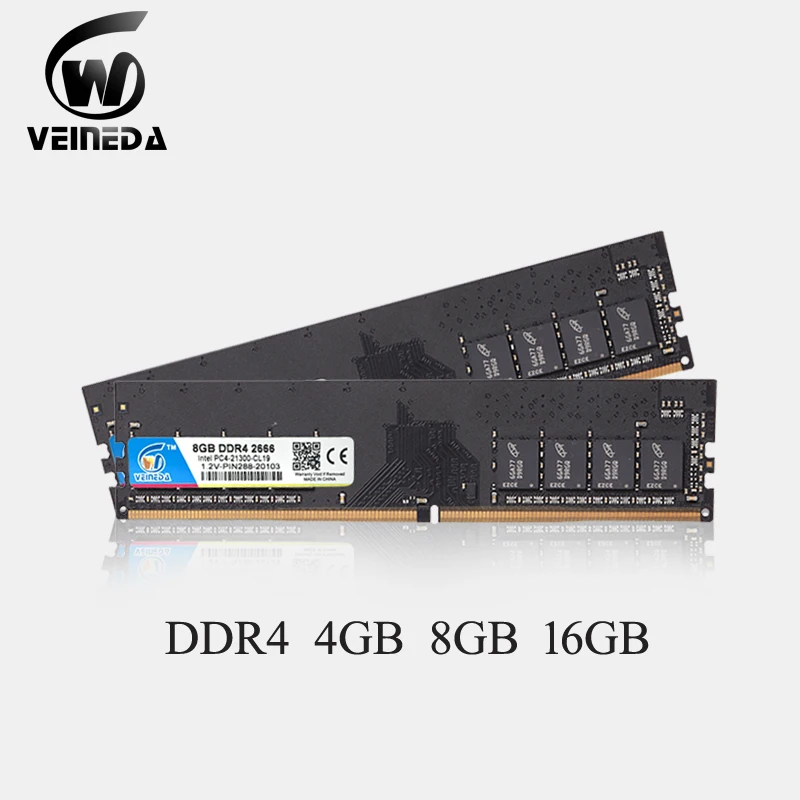 Фото Память VEINEDA DDR4 4 ГБ 8 16 ОЗУ 2133 2400M 2666 МГц для ПК DIMM поддержка материнской платы ddr4 X99 |