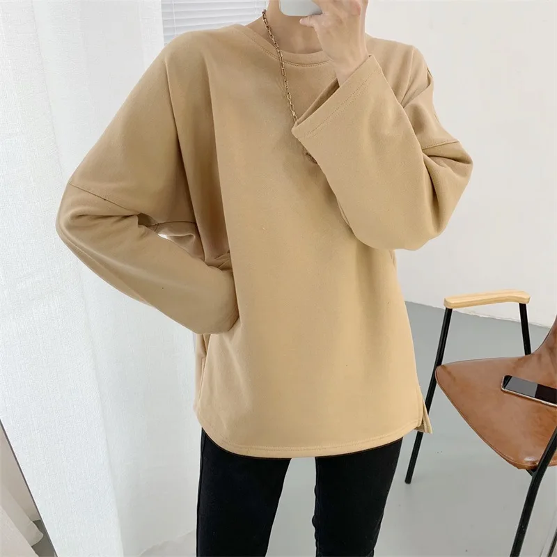 Winter Women's Long Sleeve Thicken Pullover Tees Large Size Simple Plain Crewneck Cotton Oversized T Shirt Top Maxi Size
Winter Women's Long Sleeve Thicken Pullover Tees Large Size Simple Plain Crewneck Cotton Oversized T Shirt Top Maxi Size