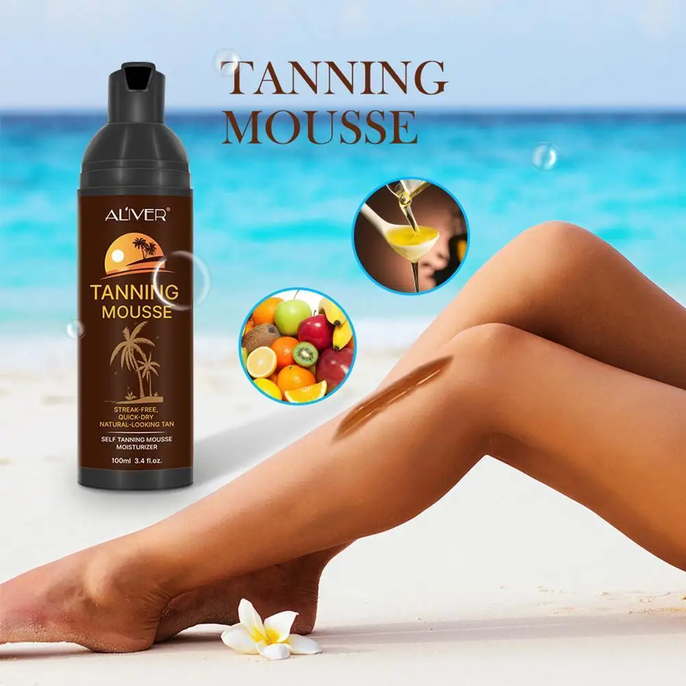 

Long Lasting Natural Fake Beach Freeship Sunless Tanning Self Tan Organic Long Lasting Suntan Mousse Tan Lotion Body Tannin A8K