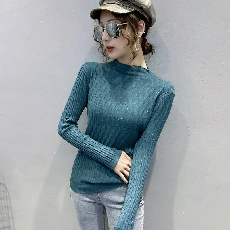 Women 2021 Autumn Winter New Fashion Slim Solid Color Tops Female Half Turtleneck Sweater Tops Ladies Knitted Warm Tops Q351
Women 2021 Autumn Winter New Fashion Slim Solid Color Tops Female Half Turtleneck Sweater Tops Ladies Knitted Warm Tops Q351