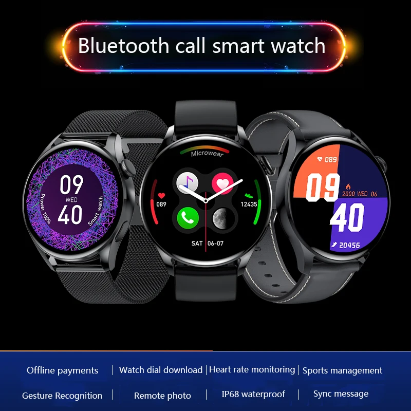 Bluetooth call watch offline payment camera information reminder blood pressure heart rate monitoring pedometer smart watch for
Bluetooth call watch offline payment camera information reminder blood pressure heart rate monitoring pedometer smart watch for