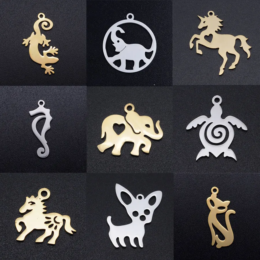 20Pcs Dog Cat Turtle Elephant Gecko Unicorn Charms Stainless Steel Charms For DIY Making Necklaces Bracelets Keychain Animals
20Pcs Dog Cat Turtle Elephant Gecko Unicorn Charms Stainless Steel Charms For DIY Making Necklaces Bracelets Keychain Animals