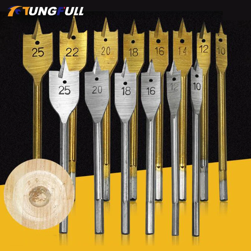 Wood Drill Bit 6-25Mm High Steel Wood Drilling For Accessories Dremel Full Carbon Steel Hex Shank Spade Flat Wood Drill Bit Set
Wood Drill Bit 6-25Mm High Steel Wood Drilling For Accessories Dremel Full Carbon Steel Hex Shank Spade Flat Wood Drill Bit Set