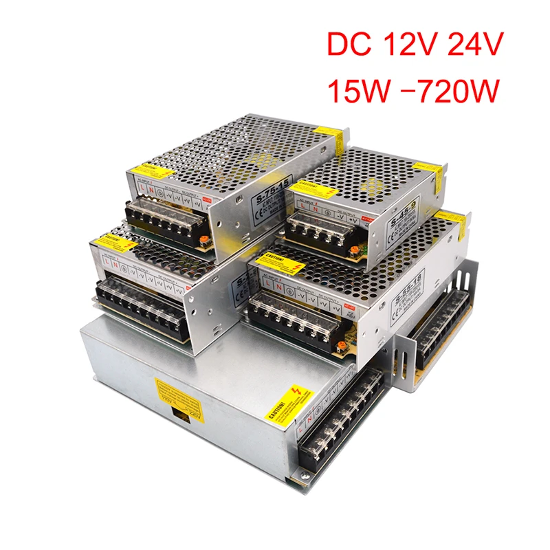 

Power Supply 12V 24V 1A 2A 3A 5A 10A 20A 30A 50A Switching Power Supply 12 Volt AC-DC Transformer 220V to 12V SMPS Fonte 500W