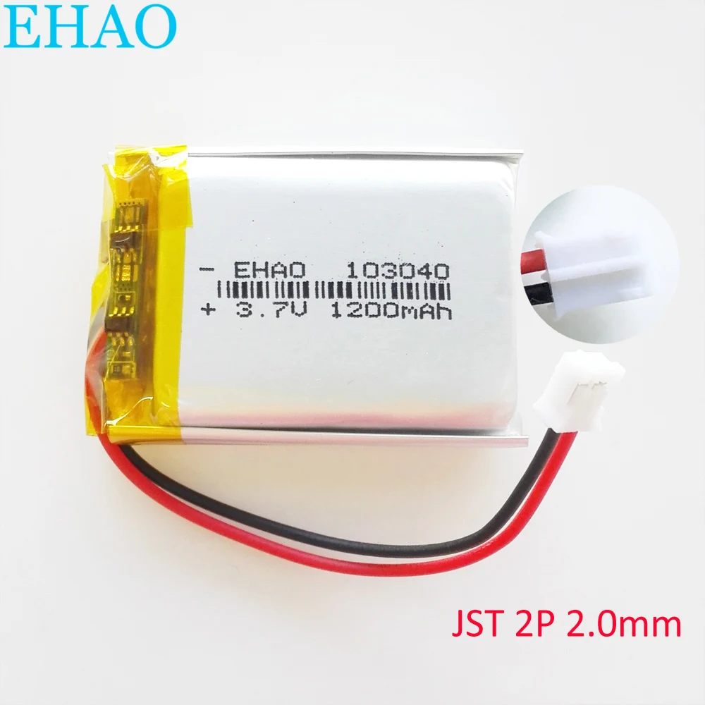 EHAO 103040 3.7V 1200mAh Lithium Polymer LiPo Rechargeable Battery + JST PH 2Pin 2.0mm plug For MP3 GPS DVD
EHAO 103040 3.7V 1200mAh Lithium Polymer LiPo Rechargeable Battery + JST PH 2Pin 2.0mm plug For MP3 GPS DVD