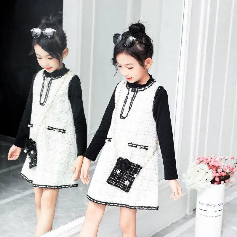 Girls dress long sleeve children's clothing cotton plaid small fragrance wind spring and autumn two-piece kids clothes
Girls dress long sleeve children's clothing cotton plaid small fragrance wind spring and autumn two-piece kids clothes