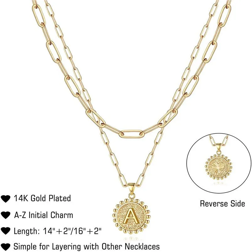 Fashion Paperclip Chain Necklace for Women Man Initials Pendant Layered Round Letter Necklaces Choker Couple Jewelry Gifts
Fashion Paperclip Chain Necklace for Women Man Initials Pendant Layered Round Letter Necklaces Choker Couple Jewelry Gifts