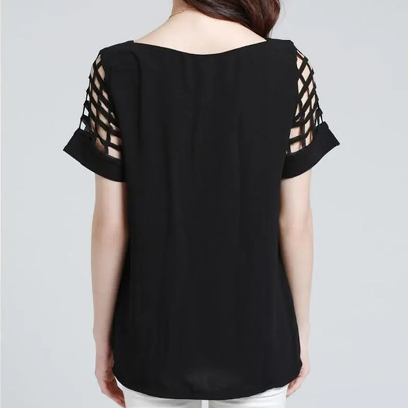 Summer White Chiffon Blouse Women Clothes Plus Size Casual Ladies Tops Shirt Hollow Out Black Blusas Mujer Solid Color 5XL Q3521
Summer White Chiffon Blouse Women Clothes Plus Size Casual Ladies Tops Shirt Hollow Out Black Blusas Mujer Solid Color 5XL Q3521
