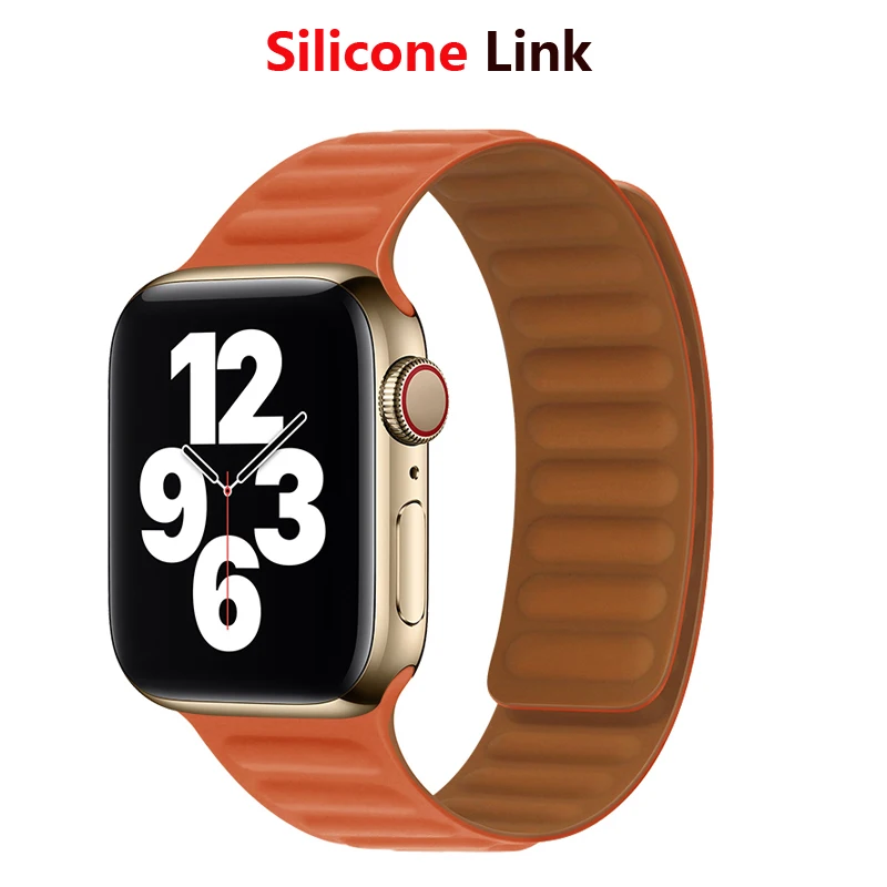 Silicone Link strap for Apple watch band 44mm 40mm iWatch band 38mm 42mm Magnetic Loop bracelet Apple watch series 6 5 4 3 SE
Silicone Link strap for Apple watch band 44mm 40mm iWatch band 38mm 42mm Magnetic Loop bracelet Apple watch series 6 5 4 3 SE