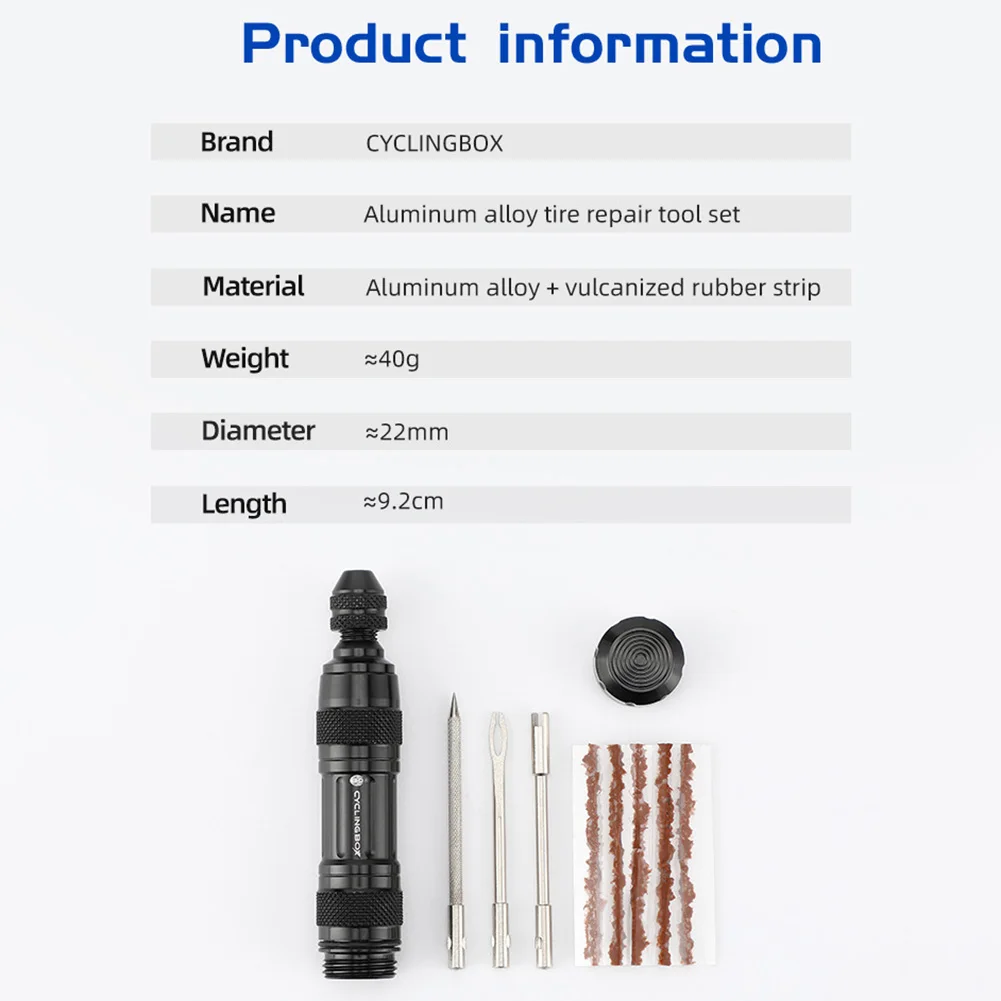 1 Set MTB Tubeless Tyre Repair Kit Puncture Rubber Strip Fix Filling Bike Puncture Repair Tool 3 In 1 Set
1 Set MTB Tubeless Tyre Repair Kit Puncture Rubber Strip Fix Filling Bike Puncture Repair Tool 3 In 1 Set